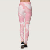 Roze, kleurbaar wolkenpatroon, warm roze en wit leggings (Achterkant)