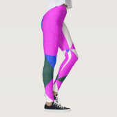 Roze kleurblok Abstracte kunst Leggings (Rechts)