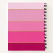 Roze kleuren blok gepersonaliseerd notitieboek (Achterkant)