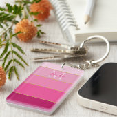 Roze kleuren blok gepersonaliseerd sleutelhanger (Voorkant Rechts)