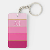 Roze kleuren blok gepersonaliseerd sleutelhanger (achterkant)