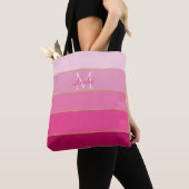 Roze kleuren blok gepersonaliseerd tote bag (Dichtbij)