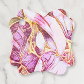  roze kleuren en faux goudbloem bedankjes labels (Voorkant)