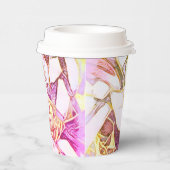  roze kleuren en faux goudbloem papieren bekers (Rechts)