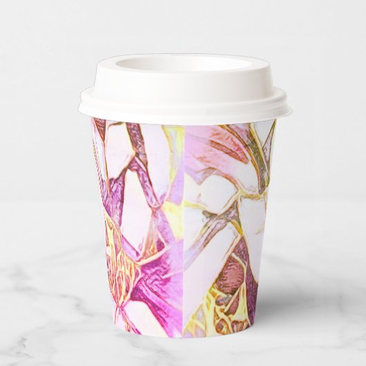  roze kleuren en faux goudbloem papieren bekers (Rechts)