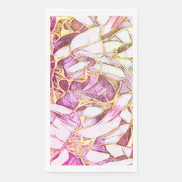 roze kleuren en faux goudbloem servet