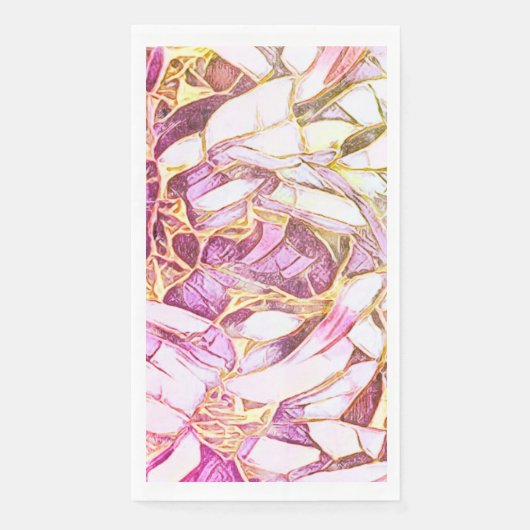  roze kleuren en faux goudbloem servet (Voorkant)