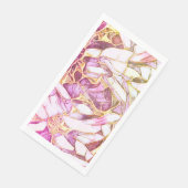 roze kleuren en faux goudbloem servet (Hoek)