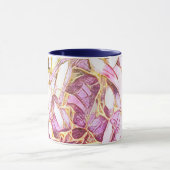  roze kleuren en faux gouden bloemen mok (Midden)