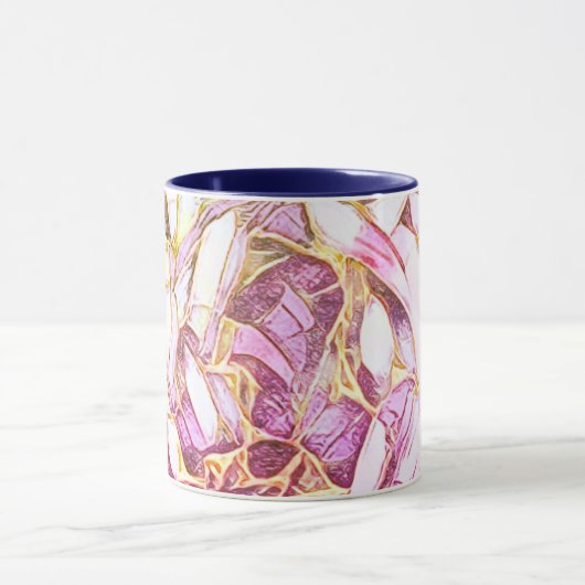 roze kleuren en faux gouden bloemen mok (Midden)