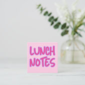 Roze kleurenblok Lunch Notes Informatiekaartje (Staand voorkant)
