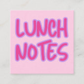 Roze kleurenblok Lunch Notes Informatiekaartje (Voorkant)
