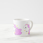 Roze kleureneenhoorns met sterren baby mok (Voorkant rechts)
