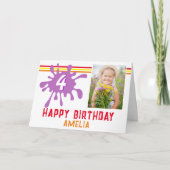 Roze kleurenfoto 3 Foto van de Kaart van de verjaa (Voorkant)