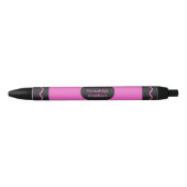 Roze kleurenkrayon - logo zwarte inkt pen (Voorkant)