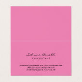 Roze kleurenminimalist Modern Professional Visitekaartje (Buitenkant ongevouwen)