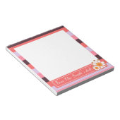 Roze kleurenpalet leraar Notitieblok met Daisies (Schuin)