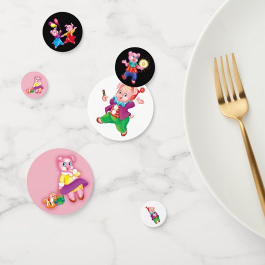roze kleurig confetti (Groep)