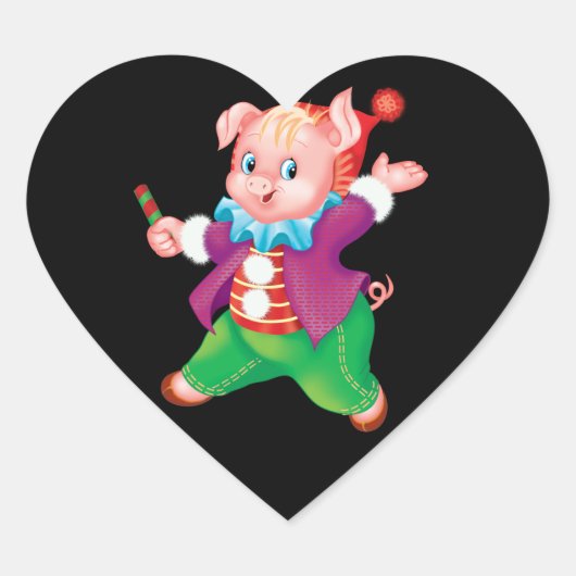 roze kleurig hart sticker (Voorkant)