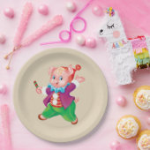 roze kleurig papieren bordje (Feest)