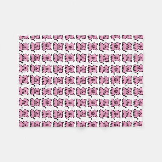 roze kleurig patroon fleece deken (Voorkant (Horizontaal))