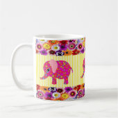 Roze kleurige Varkenspijn Gele Stripe Mok (Links)