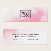 Roze kleurkaart voor logo, oorenkaart mini visitekaartjes (Voorkant /achterkant)