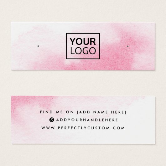 Roze kleurkaart voor logo, oorenkaart mini visitekaartjes (Voorkant /achterkant)