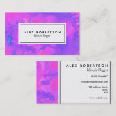 Roze kleurkleurstof, paars en blauw visitekaartje (Voorkant / Achterkant)