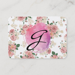 Roze kleurmonogram Florentijn Visitekaartje