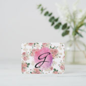 Roze kleurmonogram Florentijn Visitekaartje (Staand voorkant)