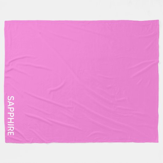 Roze kleurnaam saffier fleece deken (Voorkant (Horizontaal))