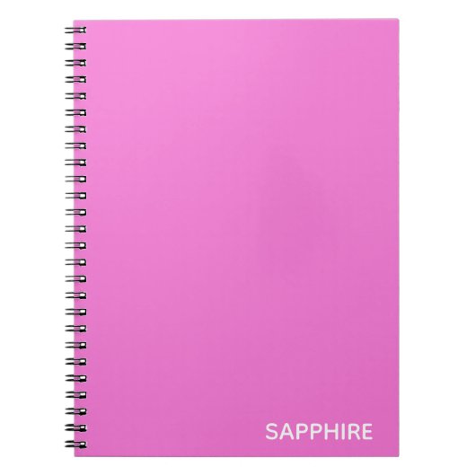 Roze kleurnaam saffier notitieboek (Voorkant)