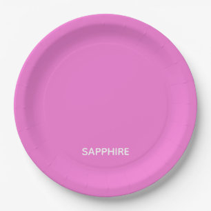 Roze kleurnaam saffier papieren bordje