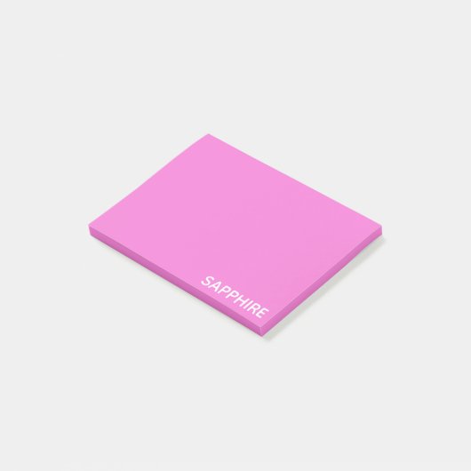 Roze kleurnaam saffier post-it® notes (Schuin)