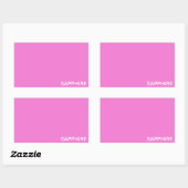 Roze kleurnaam saffier rechthoekige sticker (Vel)