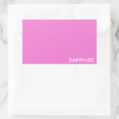 Roze kleurnaam saffier rechthoekige sticker (Tas)