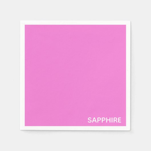 Roze kleurnaam saffier servet (Voorkant)