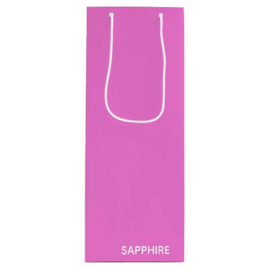Roze kleurnaam saffier wijn cadeautas (Voorkant)
