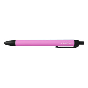 Roze kleurnaam saffier zwarte inkt pen