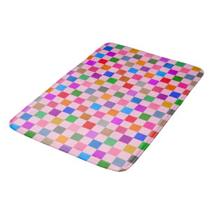 Roze Kleurrijk Geruit Patroon Badmat
