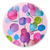 Roze kleurrijk leuk abstract kunstontwerp keramische knop (Voorkant)