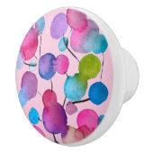 Roze kleurrijk leuk abstract kunstontwerp keramische knop (Rechts)