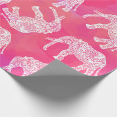 roze kleurrijk stammenolifantenpatroon cadeaupapier (Hoek)