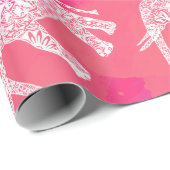 roze kleurrijk stammenolifantenpatroon cadeaupapier (Rol Hoek)