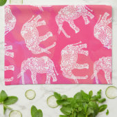 roze kleurrijk stammenolifantenpatroon theedoek (Gevouwen)