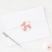 Roze kleurrijke ballon dier en gele sprankelingen ronde sticker (Envelop)