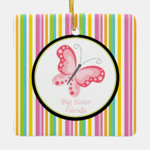 Roze kleurrijke Big Sister Butterfly Ornament