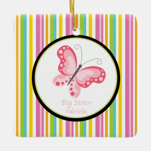Roze kleurrijke Big Sister Butterfly Ornament (Voorkant)
