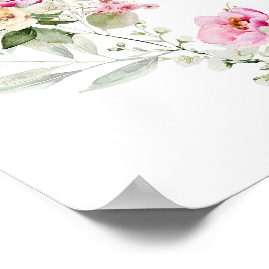 Roze Kleurrijke Bloemen Boog Afstudeerfeest Poster (Hoek)